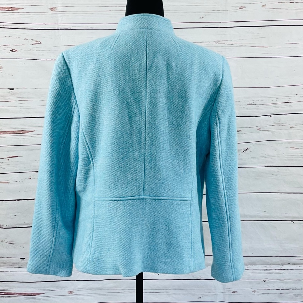 Talbots Women’s Blazer Jacket Blue Wool Blend Twill Size 18 - Picture 3 of 10